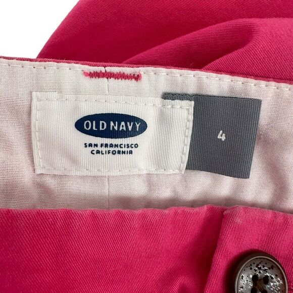 Old Navy Chino Shorts Pink Womens Size 4 Classic Preppy Casual Mid Rise Everyday - Picture 2 of 4